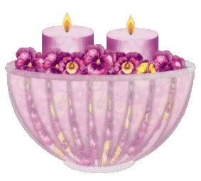 two purple candles